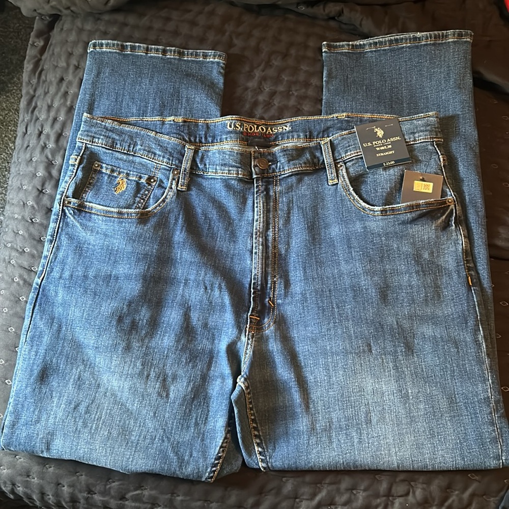 U.S.POLO ASSN. straight leg medium mens blue jeans - Picture 3 of 11